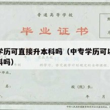 中专学历可直接升本科吗（中专学历可以直接升本科吗）