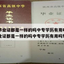 中专毕业证都是一样的吗中专学历有用吗（中专毕业证都是一样的吗中专学历有用吗知乎）