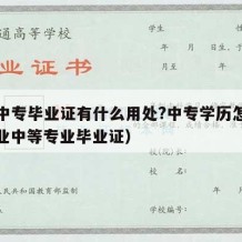 职业中专毕业证有什么用处?中专学历怎么填（职业中等专业毕业证）