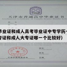 中专毕业证和成人高考毕业证中专学历一样吗（中专证和成人大专证哪一个比较好）