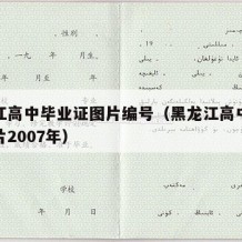 黑龙江高中毕业证图片编号（黑龙江高中毕业证图片2007年）