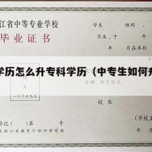 中专学历怎么升专科学历（中专生如何升学历）