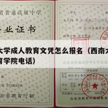 西南大学成人教育文凭怎么报名（西南大学成人教育学院电话）