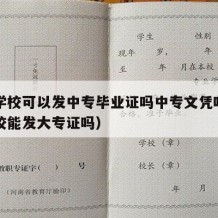 专科学校可以发中专毕业证吗中专文凭吗（中职学校能发大专证吗）