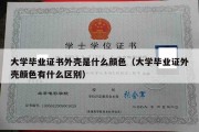 大学毕业证书外壳是什么颜色（大学毕业证外壳颜色有什么区别）