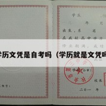 学历文凭是自考吗（学历就是文凭吗）