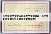 小学毕业中专学历怎么考中专文凭证（小学毕业中专学历怎么考中专文凭证呢）