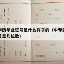 中专学历毕业证号是什么样子的（中专的毕业证编号是几位数）