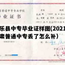 民乐县中专毕业证样图(2021年甘肃普通中专丢了怎么补）