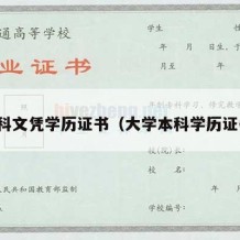 本科文凭学历证书（大学本科学历证书）