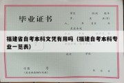 福建省自考本科文凭有用吗（福建自考本科专业一览表）