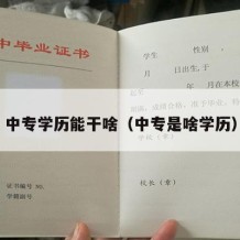 中专学历能干啥（中专是啥学历）