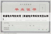 青浦电大专科文凭（青浦电大专科文凭怎么样）