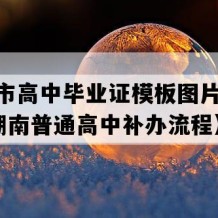 汨罗市高中毕业证模板图片(1996年湖南普通高中补办流程）