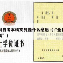 全日制自考本科文凭是什么意思（“全日制自考本科”）