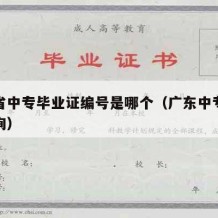 广东省中专毕业证编号是哪个（广东中专毕业证查询）