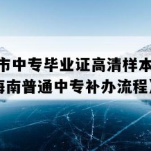 东方市中专毕业证高清样本(2018年海南普通中专补办流程）