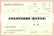 大学文凭可以伪造吗（假大学文凭）