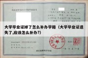 大学毕业证掉了怎么补办学籍（大学毕业证遗失了,应该怎么补办?）