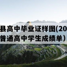 田林县高中毕业证样图(2003年广西普通高中学生成绩单）