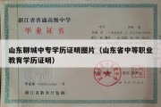 山东聊城中专学历证明图片（山东省中等职业教育学历证明）