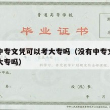 没有中专文凭可以考大专吗（没有中专文凭可以考大专吗）