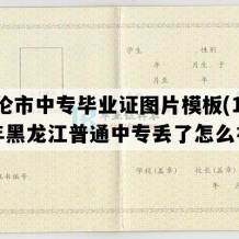 海伦市中专毕业证图片模板(1991年黑龙江普通中专丢了怎么补）