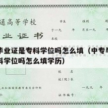 中专毕业证是专科学位吗怎么填（中专毕业证是专科学位吗怎么填学历）