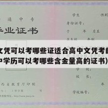 高中文凭可以考哪些证适合高中文凭考的证书（高中学历可以考哪些含金量高的证书）