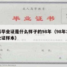 本科毕业证是什么样子的98年（98年本科毕业证样本）