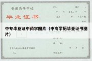 中专毕业证中药学图片（中专学历毕业证书图片）