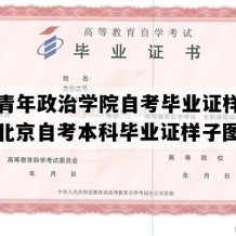 北京青年政治学院自考毕业证样本图片（北京自考本科毕业证样子图片）