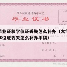 大学毕业证和学位证丢失怎么补办（大学毕业证和学位证丢失怎么补办手续）