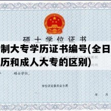 全日制大专学历证书编号(全日制大专学历和成人大专的区别)