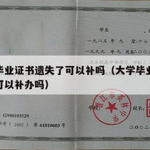 大学毕业证书遗失了可以补吗（大学毕业证书遗失可以补办吗）