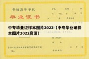 中专毕业证样本图片2022（中专毕业证样本图片2022高清）