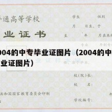 2004的中专毕业证图片（2004的中专毕业证图片）