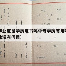 中专毕业证是学历证书吗中专学历有用吗（中专毕业证有何用）