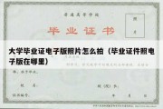 大学毕业证电子版照片怎么拍（毕业证件照电子版在哪里）