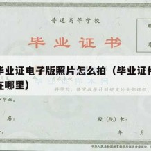 大学毕业证电子版照片怎么拍（毕业证件照电子版在哪里）