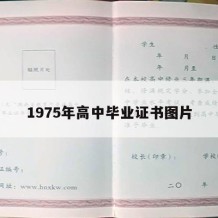 1975年高中毕业证书图片