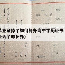 高中毕业证掉了如何补办高中学历证书（高中毕业证丢了咋补办）