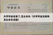 大学毕业证丢了,怎么补办（大学毕业证丢失怎么补办流程）