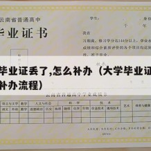 大学毕业证丢了,怎么补办（大学毕业证丢失怎么补办流程）