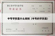 中专学历是什么级别（中专的学历是）