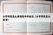 小学学历怎么拿到高中毕业证（小学学历怎么高考）