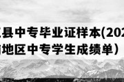 昌江县中专毕业证样本(2022年海南地区中专学生成绩单）