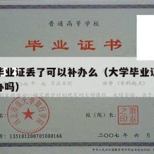 大学毕业证丢了可以补办么（大学毕业证丢了能补办吗）