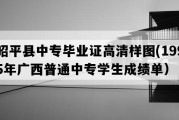 昭平县中专毕业证高清样图(1995年广西普通中专学生成绩单）