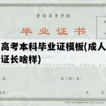 成人高考本科毕业证模板(成人高考毕业证长啥样)